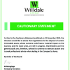 WILD | Further cautionary statement