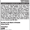 LIMT | Change of dividend book closure date