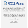 FDHB | Final dividend payment notice