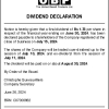 UBP | Declaration of dividend
