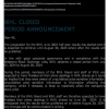 BIHL | Closed period announcement